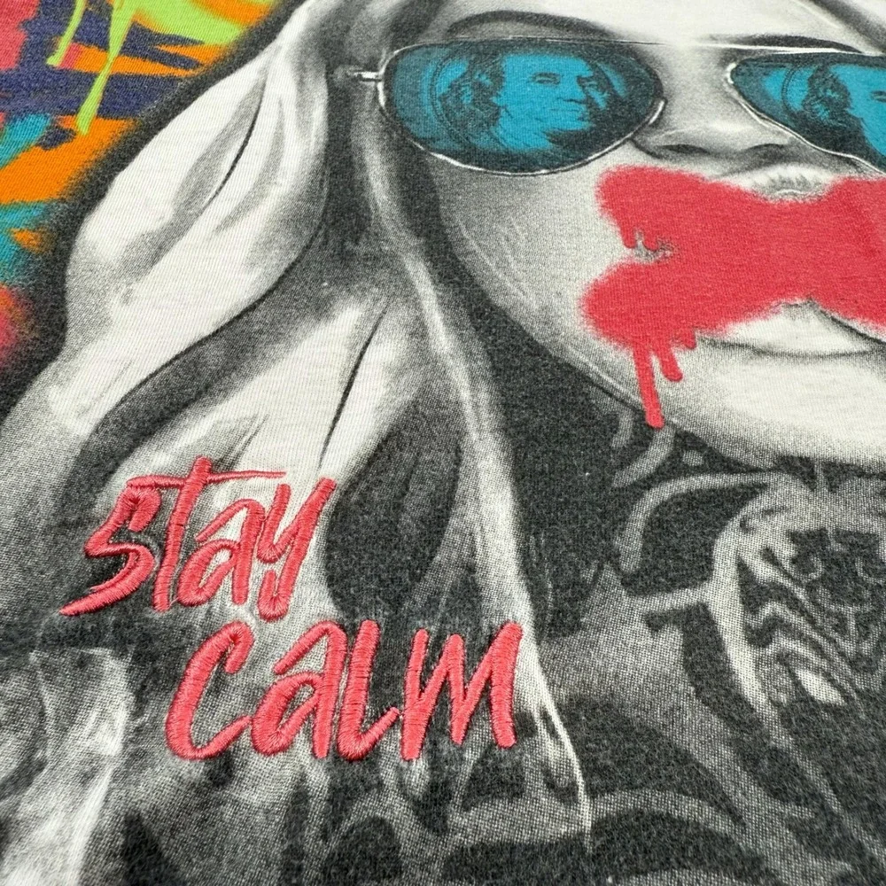 FRPLY Mens XL Orange Hustle In Silence Trust Issues Graphic Streetwear T-Shirt‎